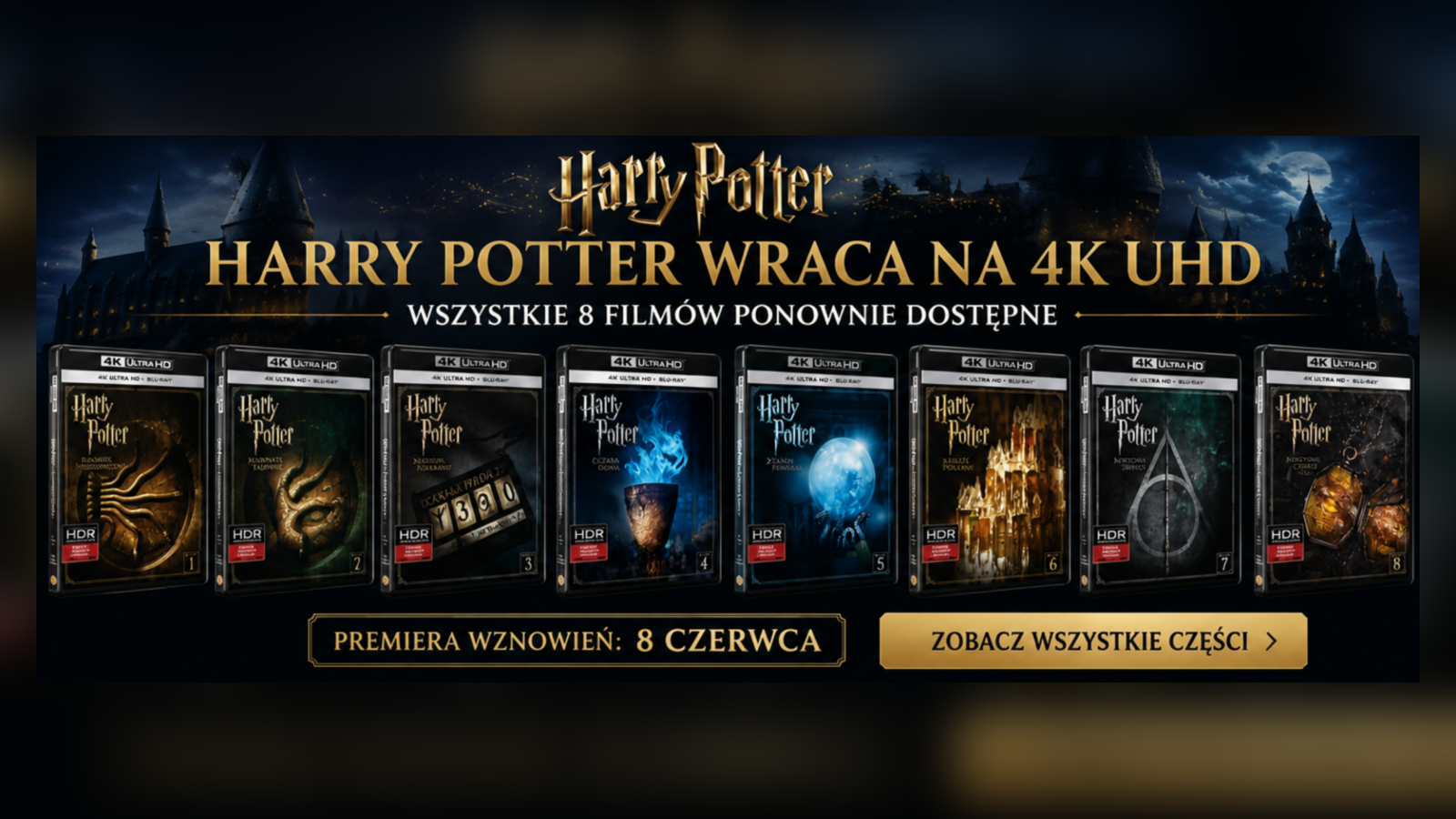 Harry Potter 4K UHD + Blu-ray wraca do sprzedaży 8 czerwca